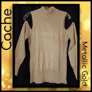 Cache*Gold Metallic Sweater